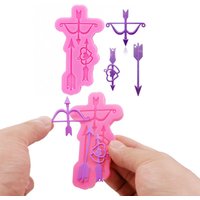 Bow and Arrow One Arrow Through Heart Earring Necklace Jewelry Pendant Drip Mould DIY Cake Dessert Decoration Silicone Moulds