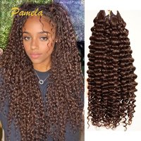 Brown Color Crochet Human Hair Curly for Women Pre Separated Crochet Hair Extensions Human Hair Water Wave Bundles Knotless