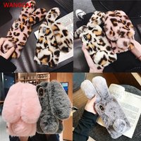 Cute 3D Rabbit Ears Fur Plush Case For iPhone 14 13 12 mini 11 Pro Max X XS Max XR 8 7 6 6S Plus 5 diamond Warm Case