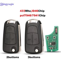 Jingyuqin Auto-Fernbedienung PCF7941 Schlüssel für Opel/Vauxhall Astra H 2004–2009, Zafira B 2005–2013 PCF7946 Vectra C 2002–2008 Signium