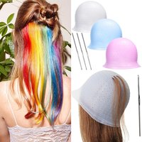 Reusable Silicone Hair Staining Cap Multicolor Hair Coloring Dye Cap with Hook Silicone Hair Coloring Cap for Home Salon