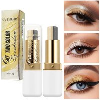 Double Color Eyeshadow Stick Smudge-Proof Waterproof Formula Highlight Stick Glitter Finish Metallic Finish Metallic Eyeshadow