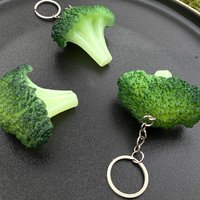 Fashion New Cute PVC Simulat Broccoli Key Chain Creative Food Vegetable Pendant Keychain Men Women Gift Pet Dog Cat Toy K48