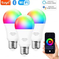 Tuya Wifi E27 Led Lamp RGB CW WW 15W Bluetooth Led Light Bulb Works with Alexa Amazon Google Home for Smart Life Decoration