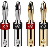 Banana Plug Connector Audio Jack Bananas Speaker Terminal For 4mm Binding Post Double Screw Lock Consumer Electronics