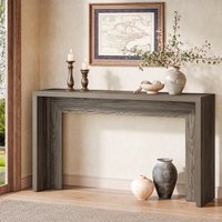 Tribesigns Farmhouse Console Table, 55-Inch Wooden Sofa Table with Storage for Entryway, Foyer, Hallway, Living Room, Easy Assembly (Gray)