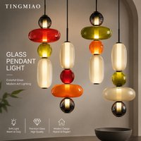 Lustre en verre soufflé à la main de style italien, luminaire suspendu de luxe à LED pour salon, cuisine, restaurant, décoration