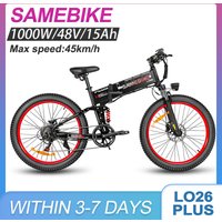 Samebike LO26Plus Electric Bike 48V15Ah Lithium Batery 1000W Motor E-bike LCD Display With USB 26Inch Electric Snow Bicycle