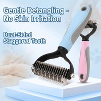 Pet Dog Detangler Dual Side Pet Dematting Comb Dog Cat Knot Remover Brush Undercoat Deshedding Grooming Tool for Long Short Hair
