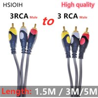 3RCA to 3 RCA Male To Male Audio Cable Gold Plated AV Cable 3X RCA Plug Video Cable For DVD VCD TV Set-top Box Amplifier