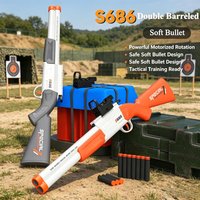 S686 Double-barreled Shotgun EVA Soft Bullet Toy Gun Manually Loaded Outdoor Sports CS Games Wonderful Birthday Gift