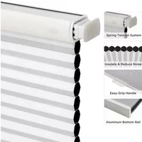 Cordless Honeycomb Blackout Curtains Customizable Home Drill Blinds with Privacy Features Window Treatment