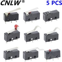 5 PCS Mini Micro Limit Switch NO NC 3 Pins PCB Terminals SPDT 5A 125V 250V 29mm Roller Arc lever Snap Action Push Microswitches