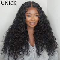 UNice Hair Water Wave Human Hair Wig With Drawstring Pre Cut Pre Bleached 7x5 & 13x4 HD Real Scalp Glueless Wigs 150% Density