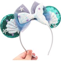 New Pearls Shell Mouse Ears Headband For Girls Little Mermaid Prince Hairband Festival Party Cosplay DIY Hair Accessories