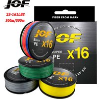 JOF 16 Strands Braided Fishing Line 300M 500M 25-161LB Carp Fishing Supplies 16X Multifilament Pe Line For All Water Fishing