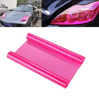 Pink Smoke Car Headlight Film Fog Light Taillight Tint Vinyl Sticker Vehicle Decoration Decals Stretchable Water Resistant