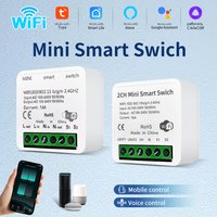 Mini 100-240V 16A WiFi Smart Switch Intelligent Interruptor 1/2CH Relay Breaker Tuya/Smart Life App Works with Alexa Google Home
