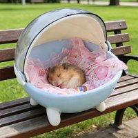 Blue Rotatable Hamster House Box, Suitable for Small Pet Storage, Made of Plastic, Suitable for Storing Dolls, Dustproof and Moisture-Proof