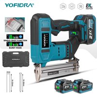 YOFIDRA 2 in 1 30mm Brushless Electric Nail Gun Nailer/Stapler Tacker Framing Nailer Power Tool For Makita Battery Pin