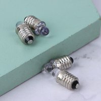 2PCS E10 Led Flashlight Bulb DC 3V Instrument Bulb Indicator Lamp Replacement Torch Bulb Lamp Warm White/White Flashlight Bulb!