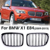 Gloss Black M Color Chrome Grille Cover Front Kidney Grill For BMW X1 E84 2009-2016 Refiting Facelift Carbon Look Replcement