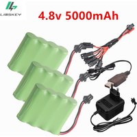 Limskey 5000mah 4.8V NI-MH Battery With Charger For Rc Toys Cars Tanks Robot Boats Guns NiMH AA 4.8v Rechargeable Battery Pack