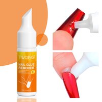 TWOING False Nail Tips Solid Adhesives Gel Remover Nail Liquid Easy To Soften Remover Press On Nails Gel Fake Tips Remover Tools