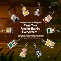 Demon Slayer Anime Acrylic Transparent Keychain Pendant Accessories Merchandise Gifts for Fans Collection Cosplay Party Supplies