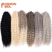 FASHION IDOL Synthetic Hair Extensions Water Wave Crochet Hair 24 Inch Passion Twist Hair For Women Cosplay Blonde Pink Color