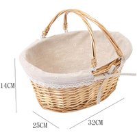 Oval Pastoral Willow Woven Toys Handwoven Storage Basket Fruit Basket Vegetable Basket Picnic Basket