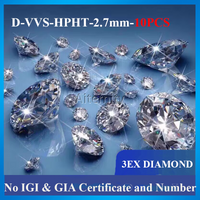 100% Real Diamond HPHT CVD Lab Grown Diamond Without Certificate Number Inside Pass Diamond Tester for Rings Necklace Bracelet