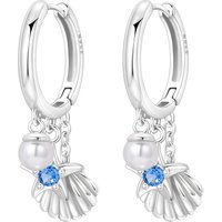 PANPOKI 925 Sterling Silver Pearl Starfish Shell Earrings Original Jewelry Drop Earrings Jewelry Party Anniversary Gifts
