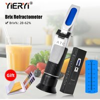 Professional 28-62% Brix Refractometer With ATC Handheld Sugar Content Tester For Fruit Juice Honey Jam Syrup Beverage Brewing