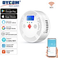 Tuya WiFi Smart Carbon Monoxide Detector Alarm 85dB Sound Warning LCD Digital Display Home Indoor Real-Time CO Monitor Poisoning