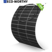 ECO-WORTHY Flexible Solar Panel 130W 12V Monocrystalline Semi-Flexible Solar Panel for Motorhome,Boats,Roofs,Sailing,Balcony