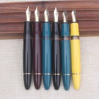 WingSung / JUNLAI 630 Black Burgundy Resin Piston Fountain Pen Large No.8 Iraurita F Nib 0.5~0.7mm Luxury Writing Ink Pen