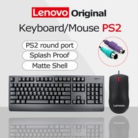 Lenovo keyboard Mouse PS/2 Round Port Interface Wired Combo Red Dot Waterproof Ergonomics For Laptop Mini Pc Notebook Original