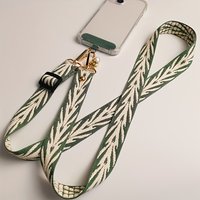 Embroidered Long Phone Lanyard, Diagonal Shoulder Strap, Adjustable Neck Strap, Anti Drop Lanyard