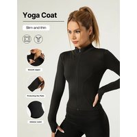 AliExpress NONE Professional elastic quick-drying sports jacket women's spring and summer yoga top tight slimming running cycling and fitnes
