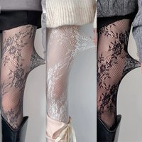 Stylish Maillard Vintage Lace Tights Sexy High Stretchy Pantyhose Trendy Fashion Stockings for Women Soft Comfortable Hosiery