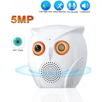 PEGATISAN Owl Shape HD 5MP WiFi Camera Indoor Security Protection Cam CCTV Color Night Vision Monitor Two Way Audio Cam ICSEE