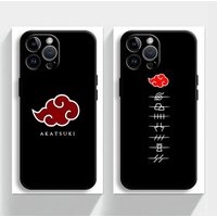 Case for iPhone 15 16 14 Plus XS Max 13 12 11 17 Pro Max 7 8 17Air XR Black Soft Phone Cover Cartoon Akatsuki Logo