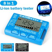 RC CellMeter 8 2-8S 4-8S LiPo Li-lon Battery Tester Battery Capacity Voltage Meter NiMH Meter 8 Digital Battery Capacity Checker