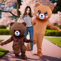 Adorable Bear Mascot Costume Doll Cosplay Cartoon Brown Bear Doll Set for Festive Parties and Role-Playing image 4