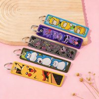 Cute Duck Embroidery Keychain Jet Tag Keyring for Backpack Car Decor Fans Gift Key Tags for Motorcycles Cosplay Accessories