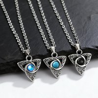 Vintage Geometric Necklaces for Men,Stainless Steel Celtic Knot Necklace,Gothic Punk Jewelry Gift for Husband Son Dad