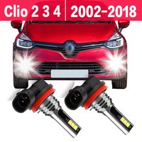 2x LED Bulbs Fog Light Car Fog Lamp 12V 6000K For Renault Clio 2 3 4 2002-2018 2008 2009 2010 2011 2012 2013 2014 2015 2016 2017