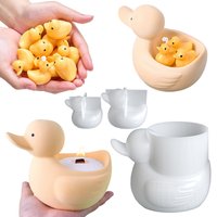S/M/L Duck Silicone Mold DIY Handmade Cute Cartoon Duck Scented Candle Flowerpot Candle Jar Storage Box Plaster Mold Home Decor