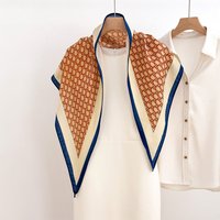 Spring Luxury Printed Square Scarf For Women Soft Satin Imitation Silk Scarves Bandanas Hijab Neckerchief Elegant Shawl Wraps